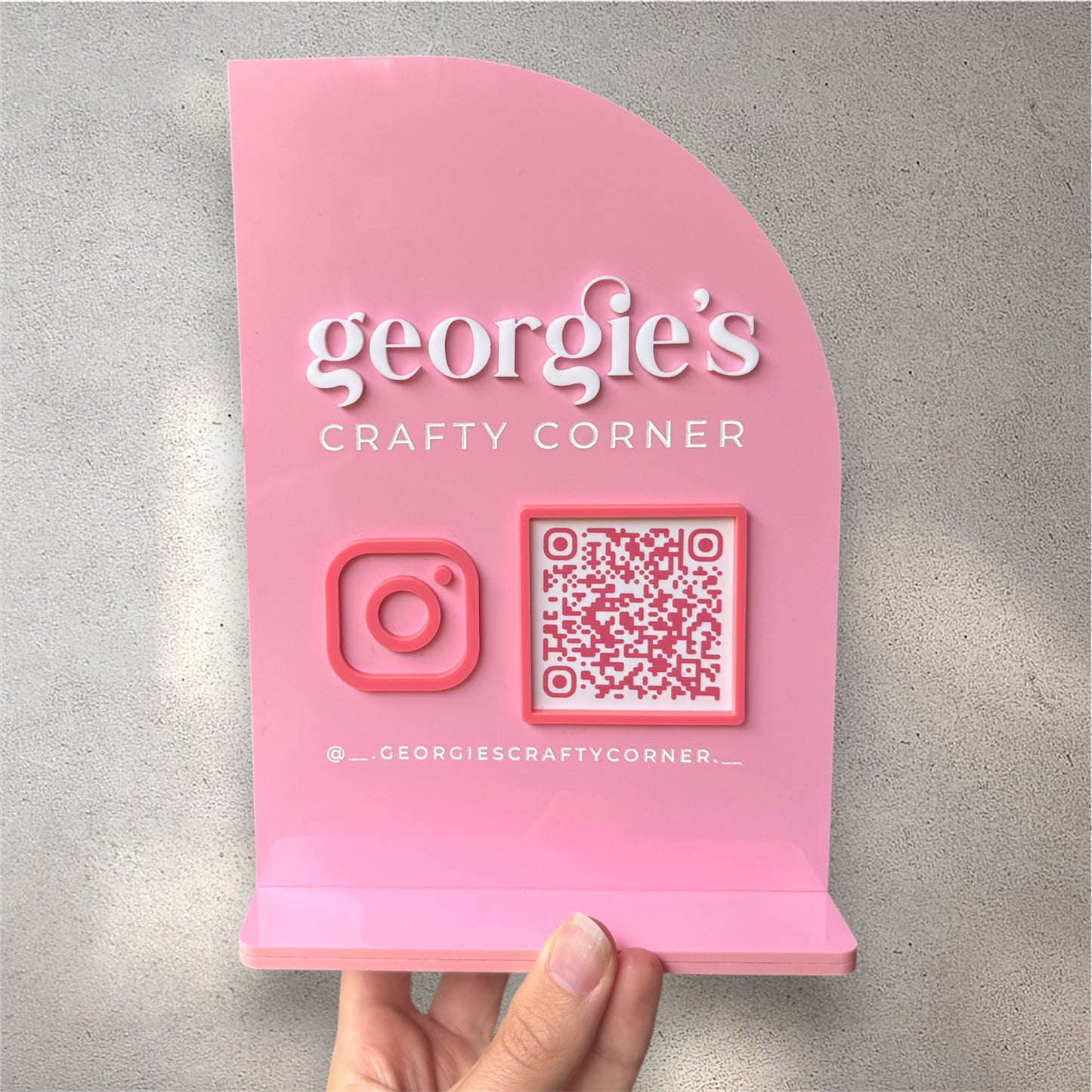 Custom Acrylic QR Sign - A5
