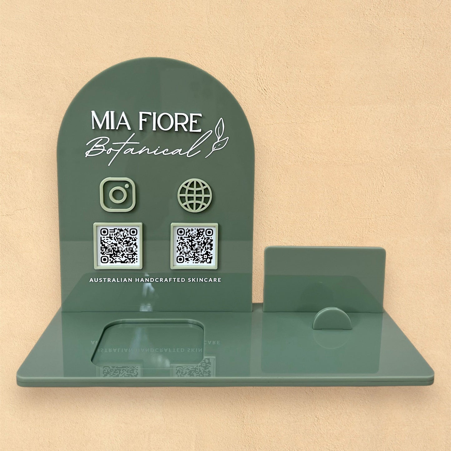 Custom Acrylic Business Stand - 2 QR Codes
