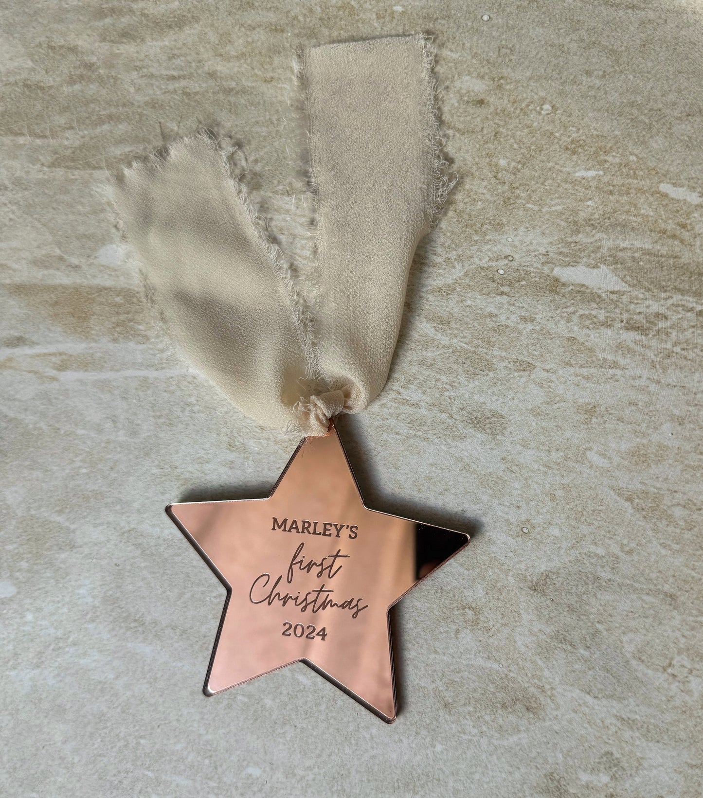 Personalised First Christmas Mirror Acrylic Christmas Ornament