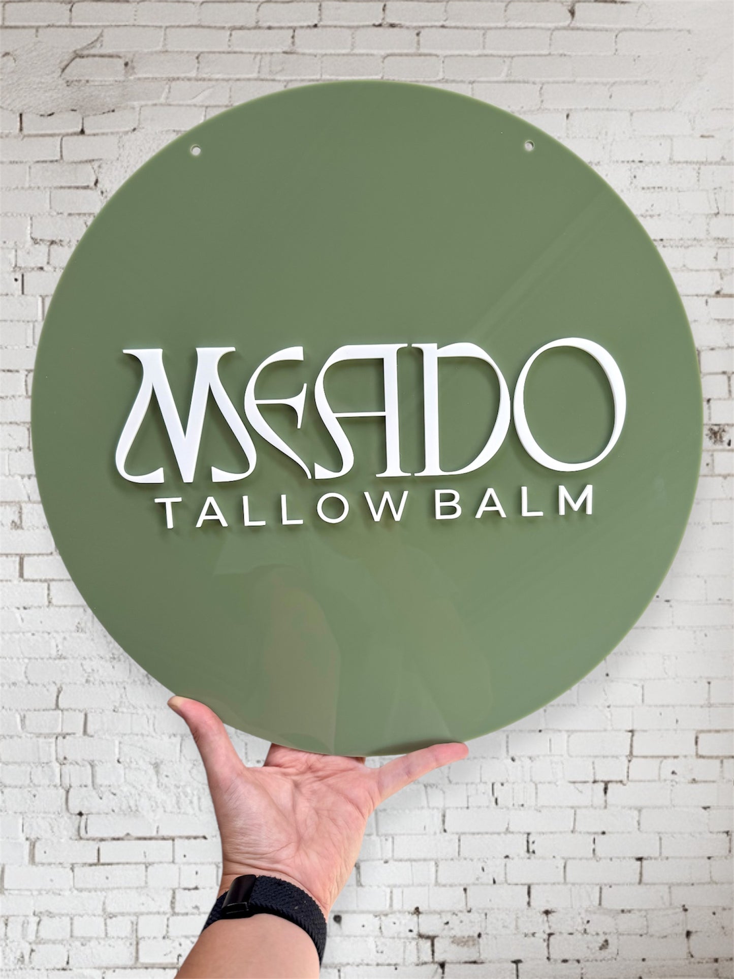 Large Custom Acrylic Business Sign - Round