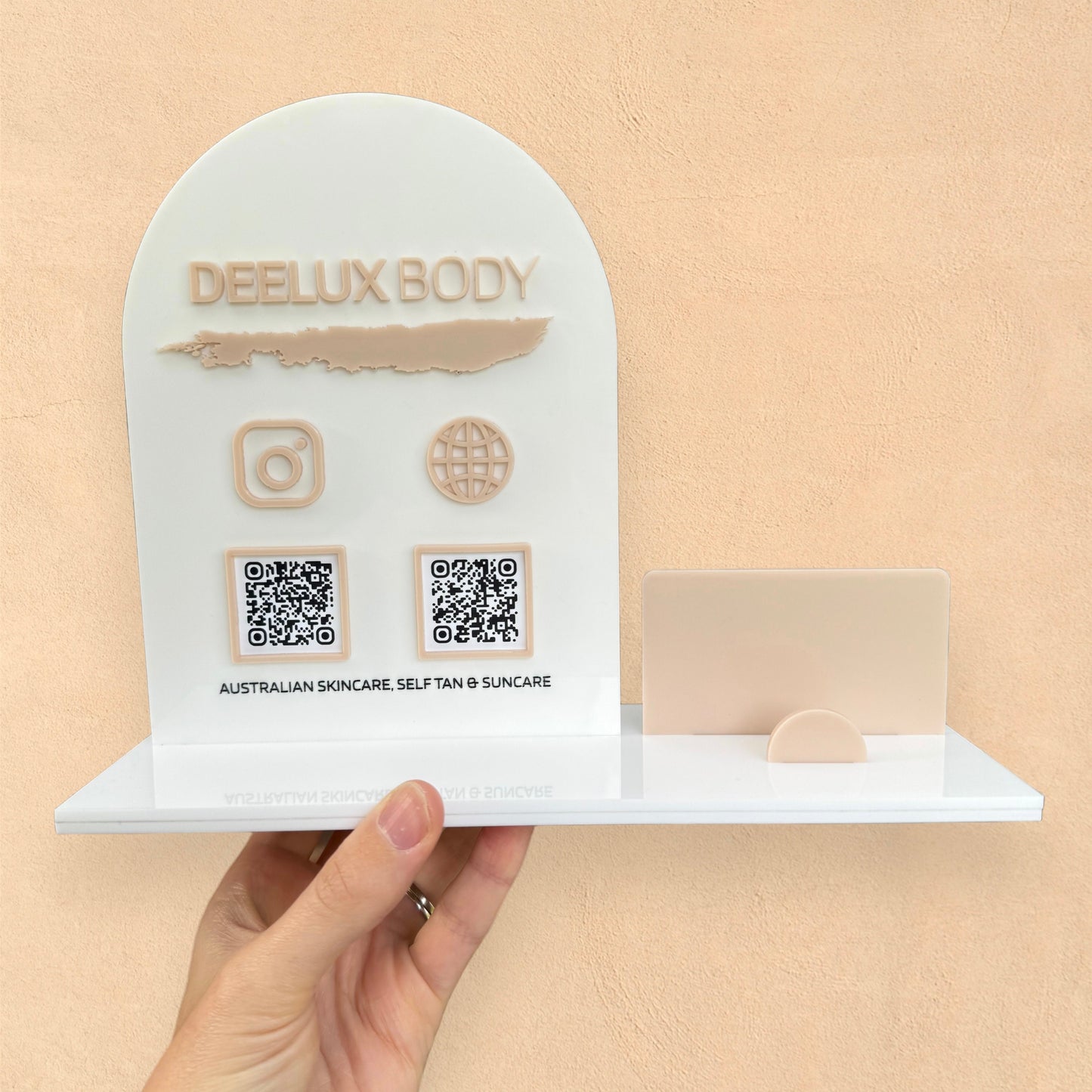 Custom Acrylic Business Stand - 2 QR Codes
