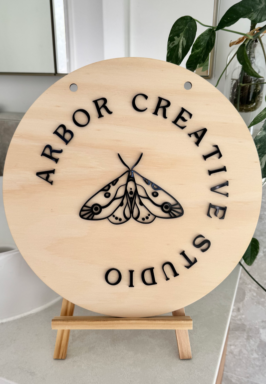 Double Sided Large Custom Acrylic Business Sign - Round