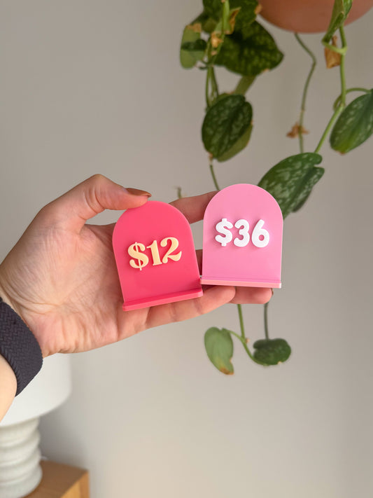 Mini Acrylic Price Tags with Stand