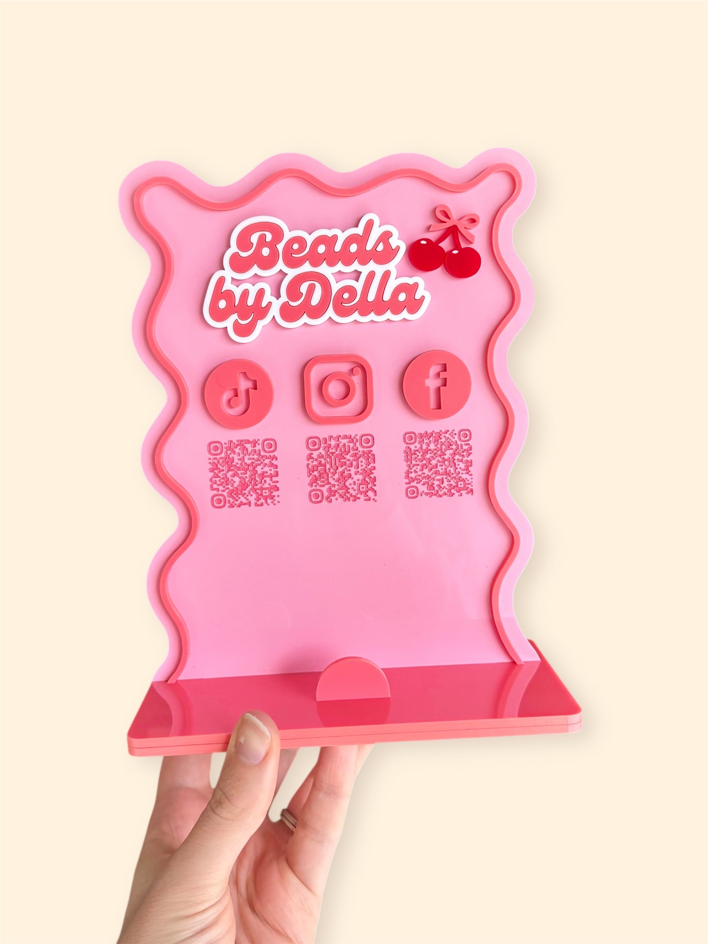 Custom Acrylic Logo QR Business Card Stand