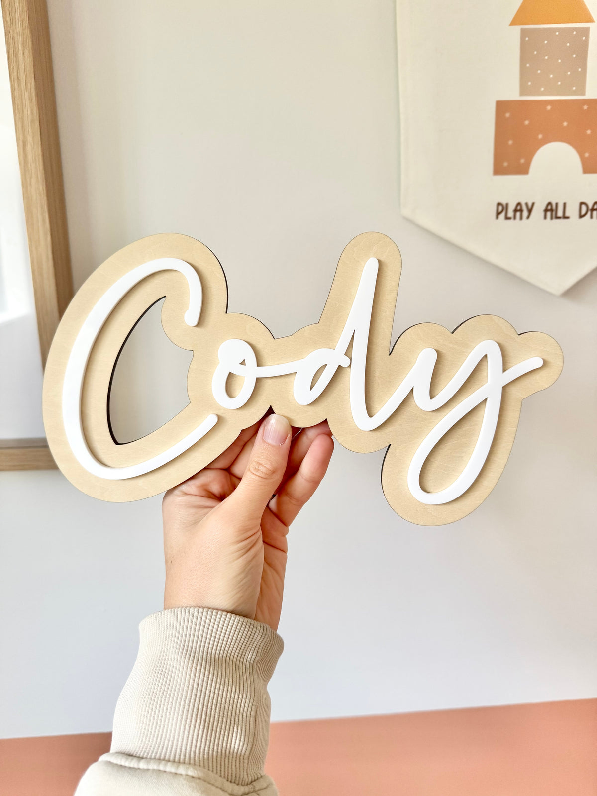 Name Hey Double Layer Name Plaque – Hey Mickey