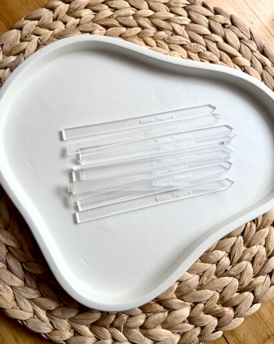 Custom Clear Acrylic Cake Topper Sticks