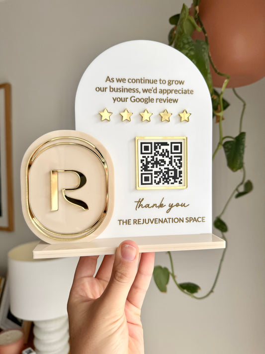 Deluxe Custom Acrylic Review Sign