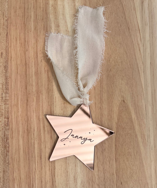 Personalised Mirror Acrylic Star Ornament