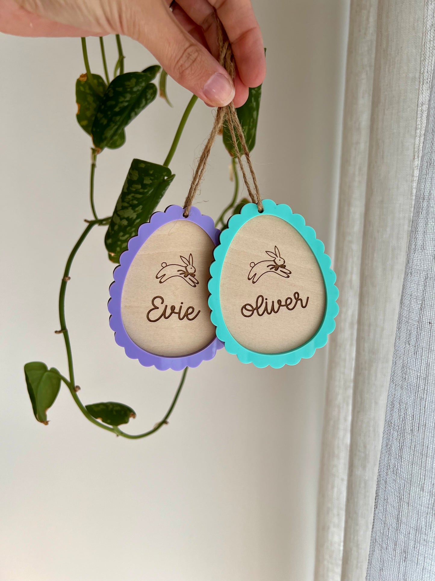 Personalised Acrylic & Timber Easter Tag