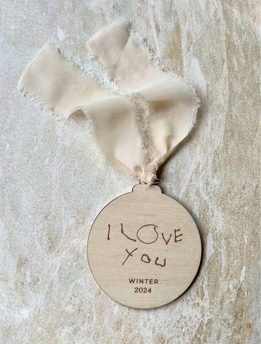 Timber Children's Drawing Christmas Ornament