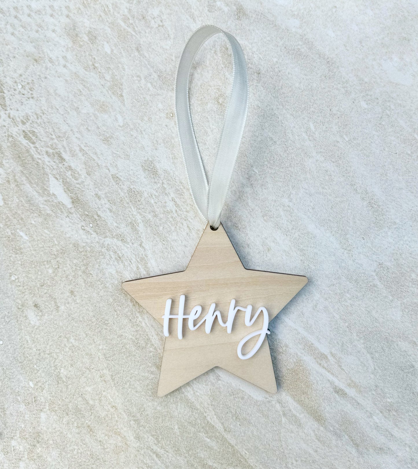 Timber & Acrylic Personalised Star Ornament
