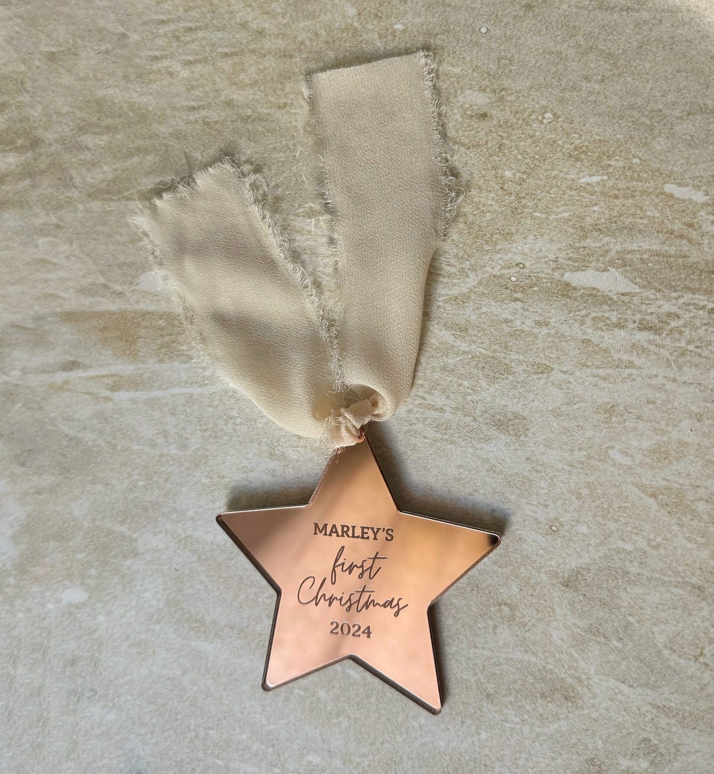 Personalised First Christmas Mirror Acrylic Christmas Ornament