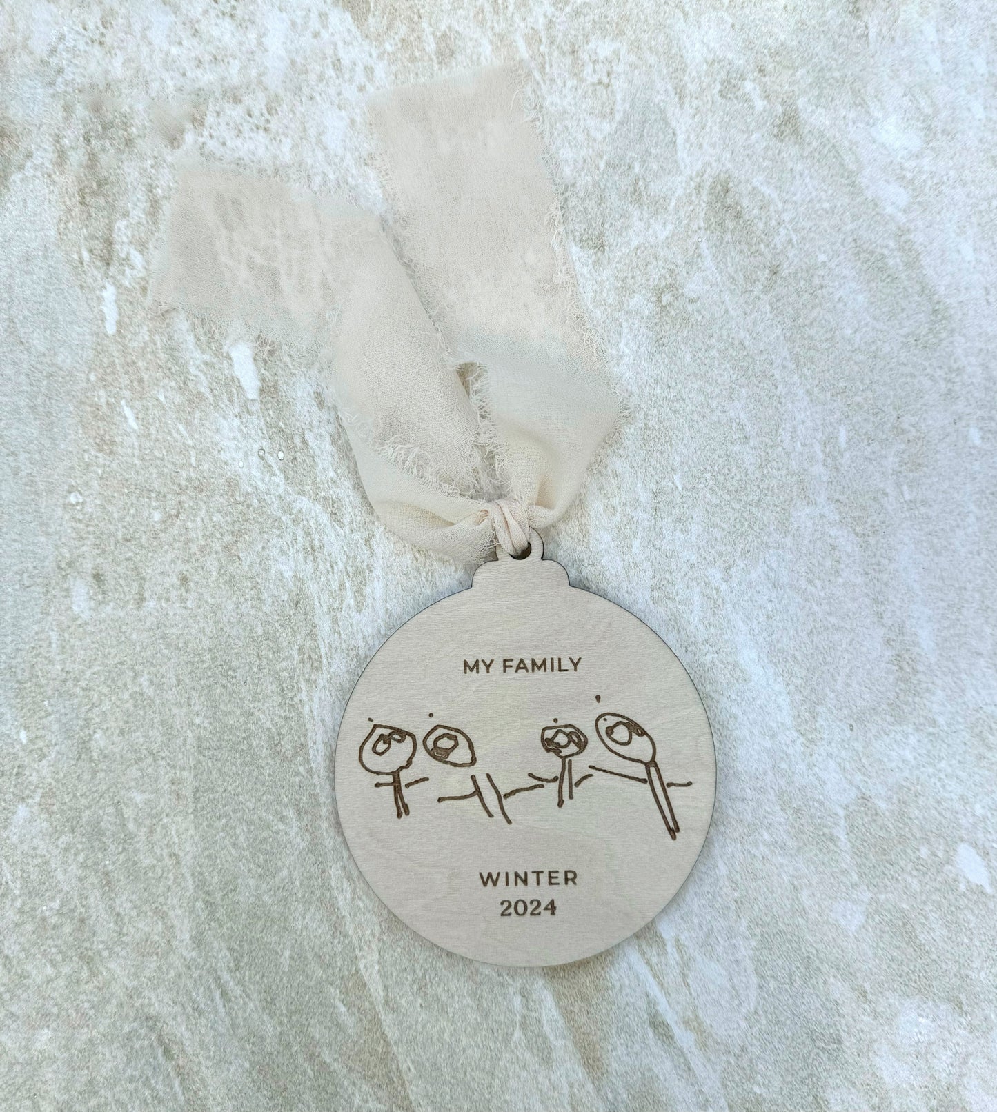 Timber Children's Drawing Christmas Ornament