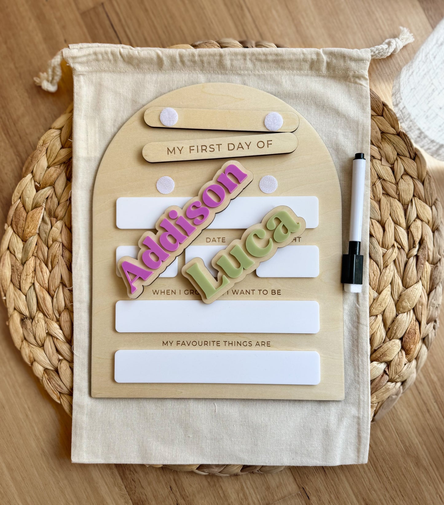 Classic Arch Personalised First / Last Day Board