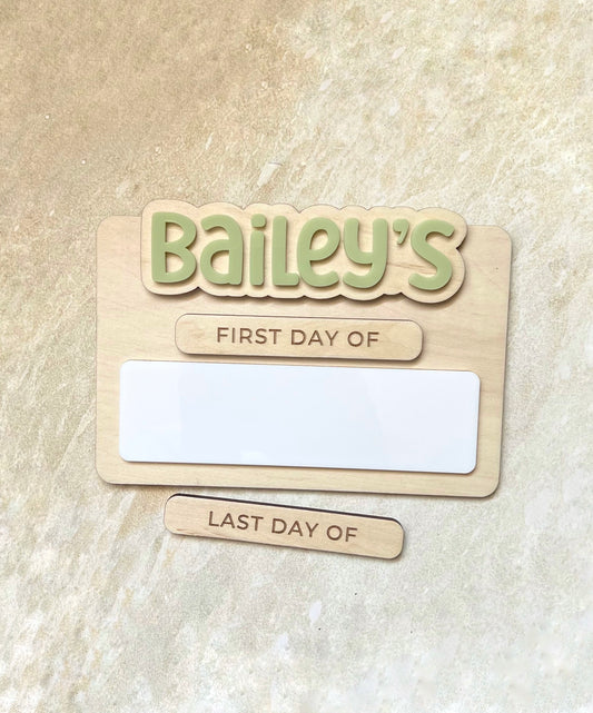 Personalised First / Last Day Board - Mini