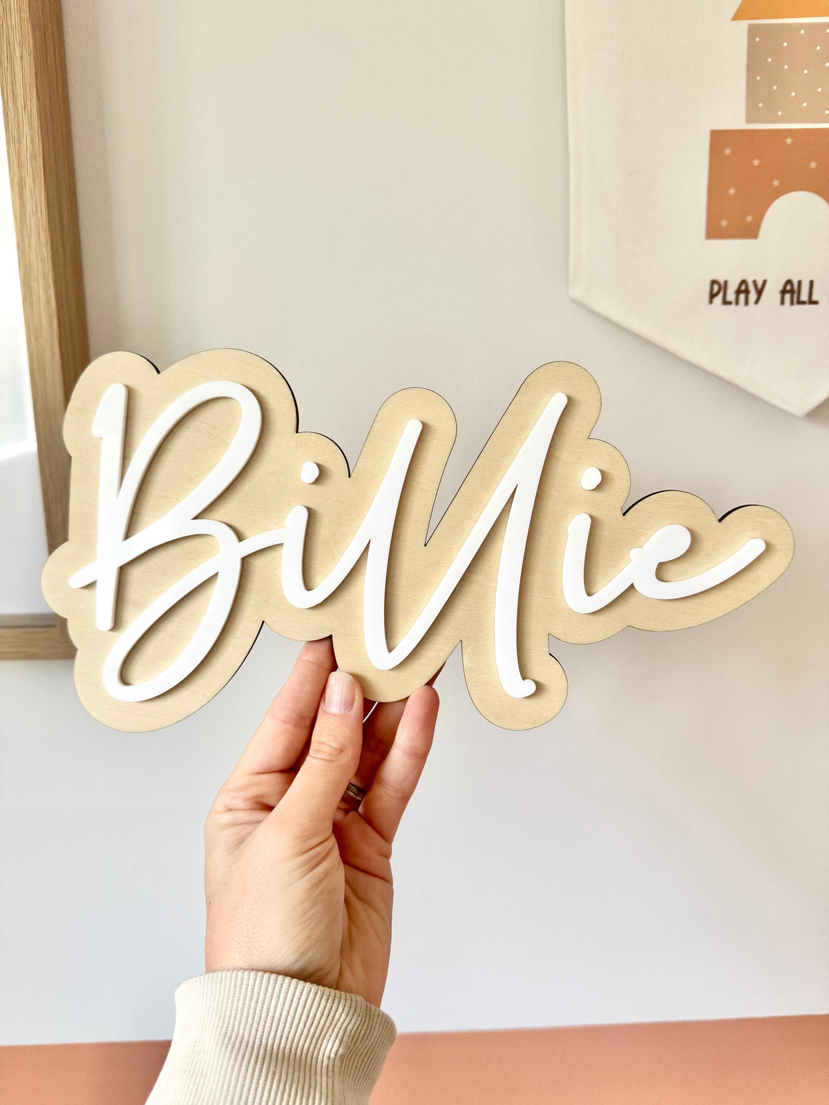 Name Hey Double Layer Name Plaque – Hey Mickey